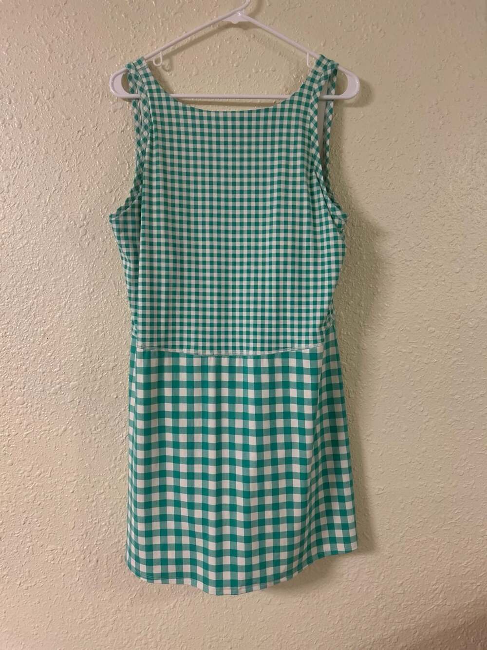 All in Motion Active Dress Gingham Green White